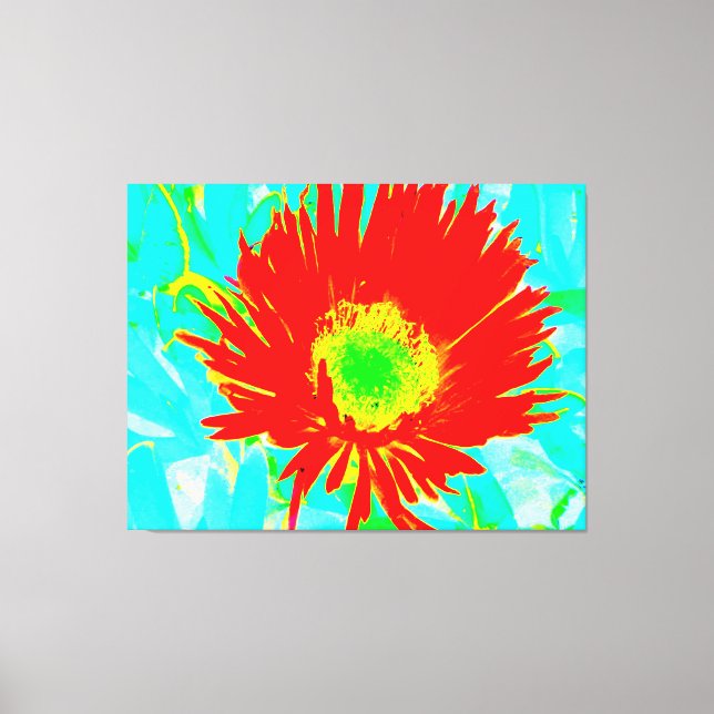 Red Bloom Abstraction Canvastryck (Framsida)