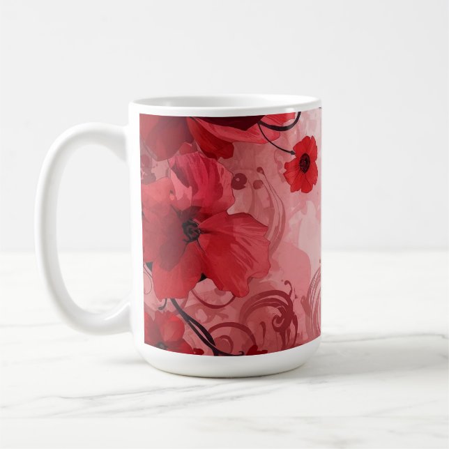Red Bloom Symphony Kaffemugg (Vänster)