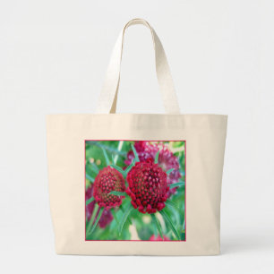 Red Blooms Canvas Livsmedel Tote Jumbo Tygkasse