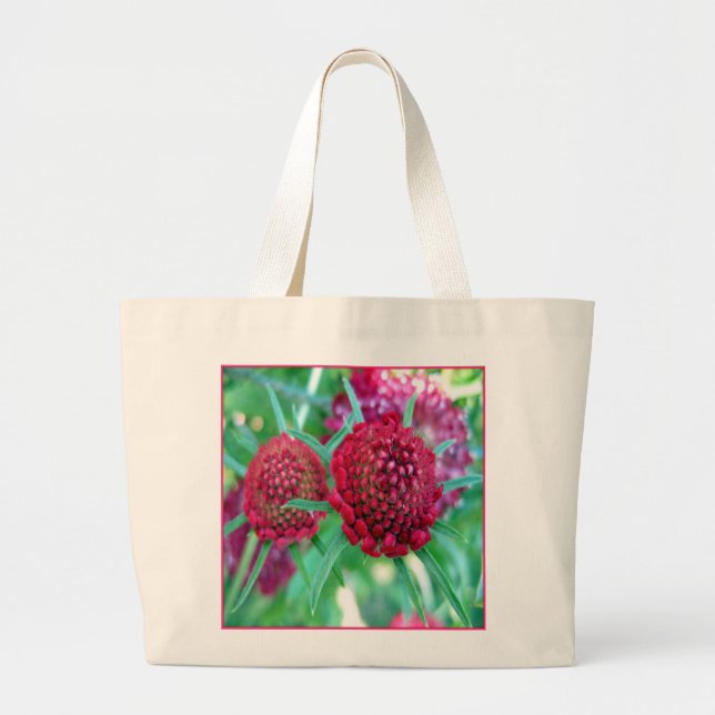 Red Blooms Canvas Livsmedel Tote Jumbo Tygkasse (Framsidan)