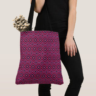 Red Blue and Black Larte Tote Bag Tygkasse