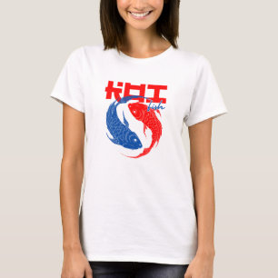Red Blue and White Koi T Shirt