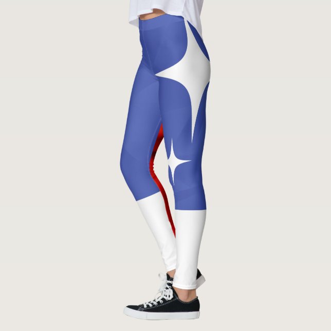 Red Blue and White Star Leggings (Vänster)