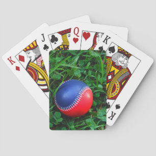 Red & Blue Baseball med vit slitning Casinokort