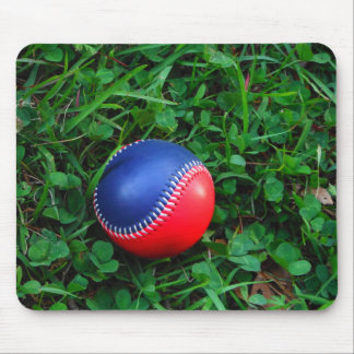 Red & Blue Baseball med vit slitning Musmatta