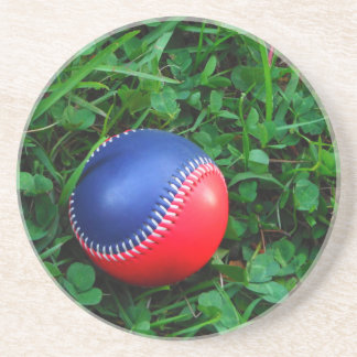 Red & Blue Baseball med vit slitning Underlägg Sandsten