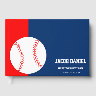 Red Blue Baseball Pub Mitzvah Guest Bok