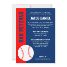Red Blue Baseball Pub Mitzvah