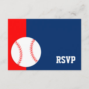Red Blue Baseball Pub Mitzvah OSA Kort