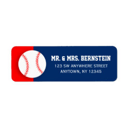 Red Blue Baseball Returadress Returadress Etikett