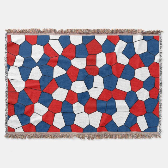 Red Blue Black Abstrakt Mönster Mysfilt (Framsidan)
