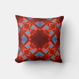 Red Blue Burgundy Shades Crisscross Snowflake Kudde