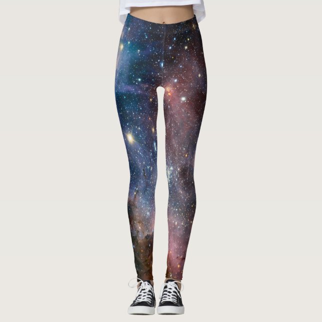 Red & Blue Carina Nebula Hubble Telescope Leggings (Framsida)