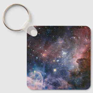 Red & Blue Carina Nebula Hubble Telescope Nyckelring