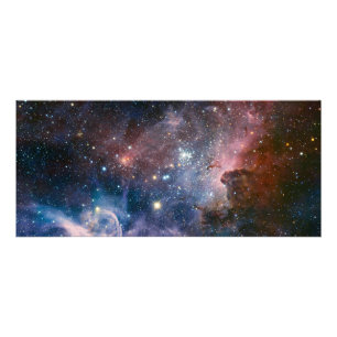 Red & Blue Carina Nebula Hubble Telescope Reklamkort