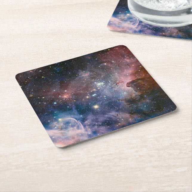Red & Blue Carina Nebula Hubble Telescope Underlägg Papper Kvadrat (Vinklad)