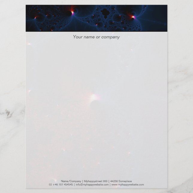 Red Blue Cells Fractal Art Brevhuvud (Framsida)