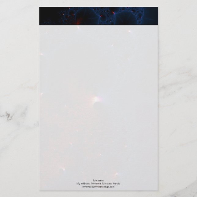 Red Blue Cells Fractal Art Brevpapper (Framsida)