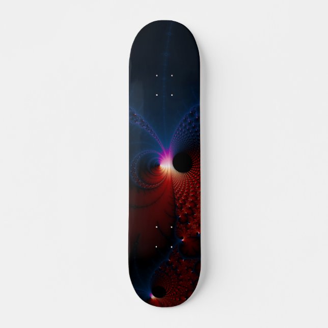 Red Blue Cells Fractal Art Skateboard Bräda 21,5 Cm (Framsida)