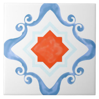 Red & Blue Ceramic Tile i Medelhavet Kakelplatta