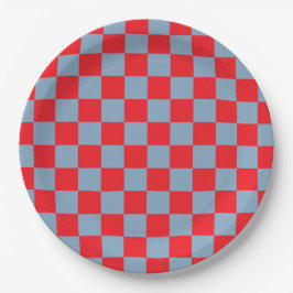 Red Blue Checkered Gingham Mönster