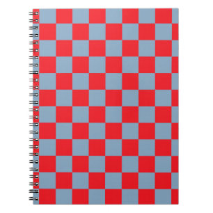 Red Blue Checkered Gingham Mönster Anteckningsbok