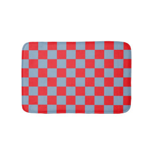 Red Blue Checkered Gingham Mönster Badrumsmatta