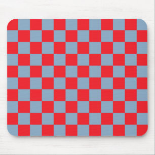 Red Blue Checkered Gingham Mönster Musmatta