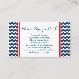 Red Blue Chevron Baby Shower Bok-begärandekort för Tilläggskort