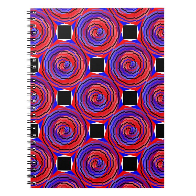 Red & Blue Counter Spiral av Kenneth Yoncich Anteckningsbok (Framsidan)