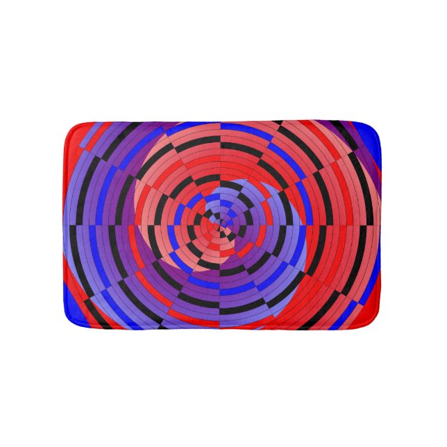 Red & Blue Counter Spiral av Kenneth Yoncich Badrumsmatta (Framsidan)