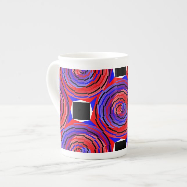 Red & Blue Counter Spiral av Kenneth Yoncich Benporslin Mugg (Framsida vänster)