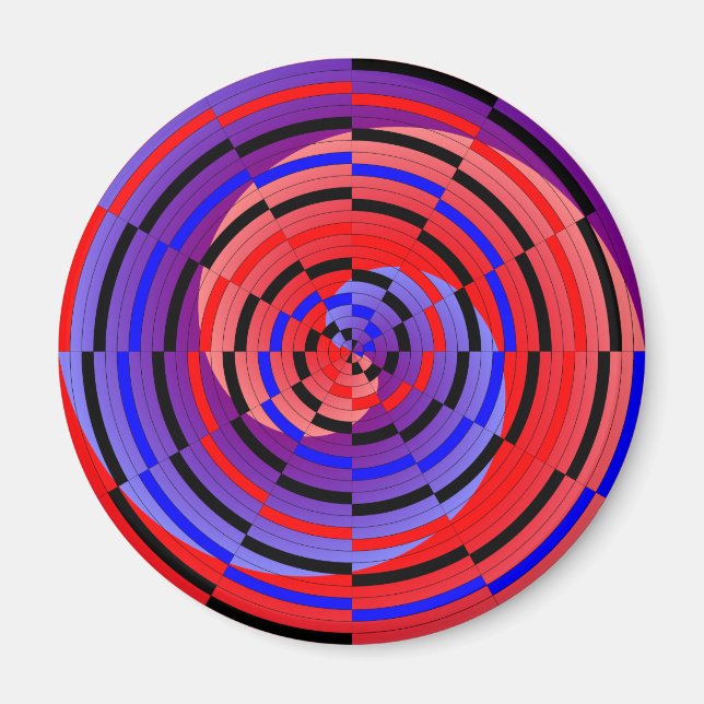Red & Blue Counter Spiral av Kenneth Yoncich Magnet (Framsidan)