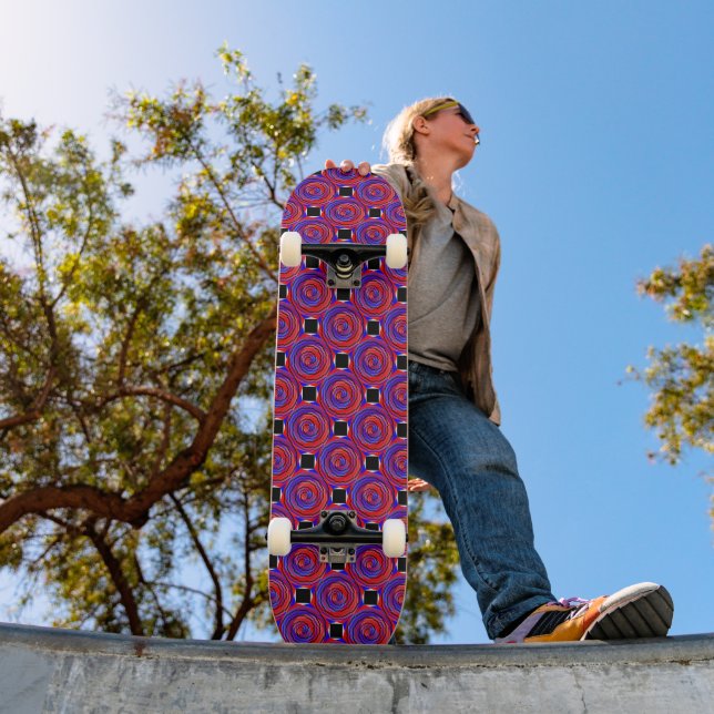 Red & Blue Counter Spiral av Kenneth Yoncich Mini Skateboard Bräda 18,5 Cm (Utomhus 1)