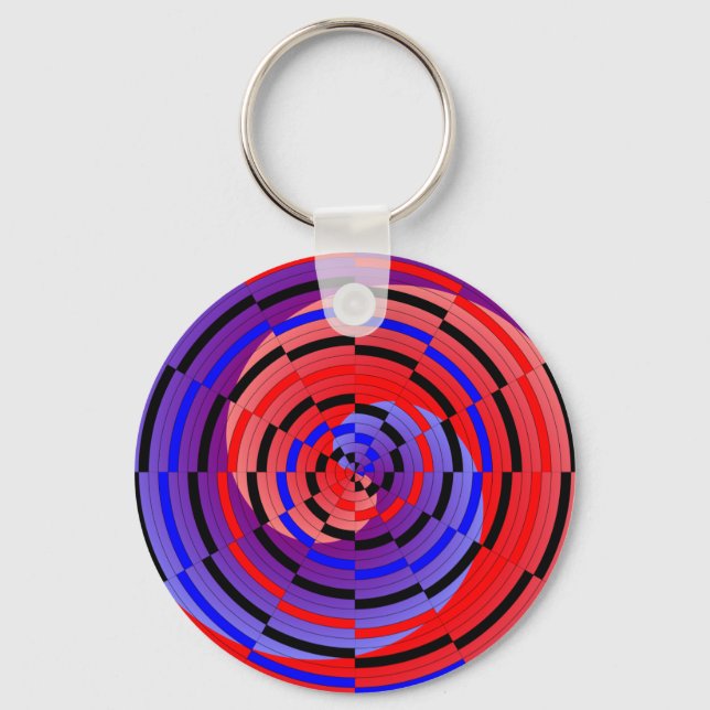 Red & Blue Counter Spiral av Kenneth Yoncich Nyckelring (Framsida)