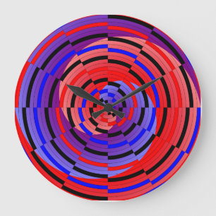Red & Blue Counter Spiral av Kenneth Yoncich Stor Klocka