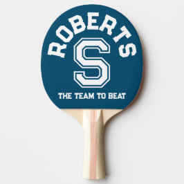 Red blue custom monogram name initial and team pingisracket