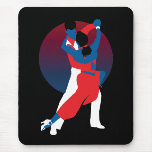 Red & Blue Dancing Silhouette - Tango dancers Musmatta