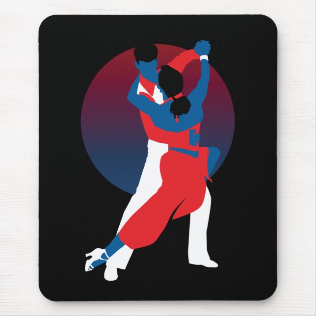 Red & Blue Dancing Silhouette - Tango dancers Musmatta (Framsidan)