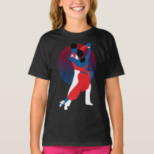 Red & Blue Dancing Silhouette - Tango dancers