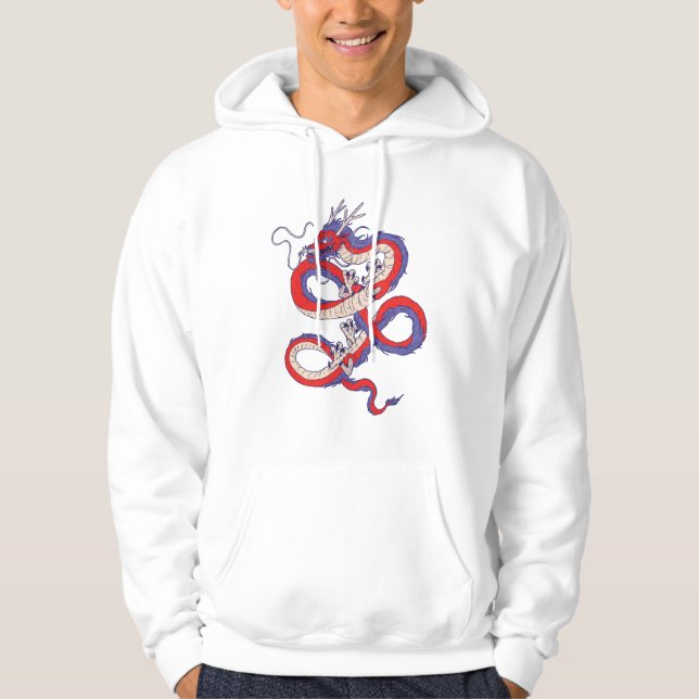Red Blue Dragon Hoodie (Framsida)