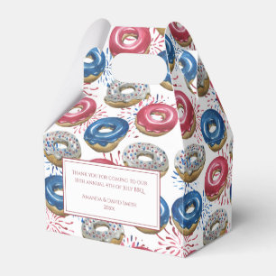Red Blue Fireworks Donuts 4:e juli Party Presentaskar