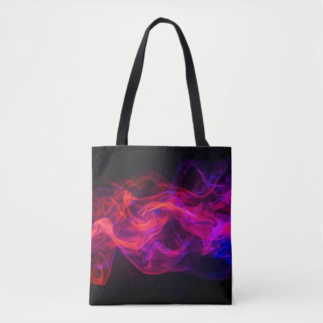 Red + Blue Flames on a Roomy Black Tygkasse (Framsida)