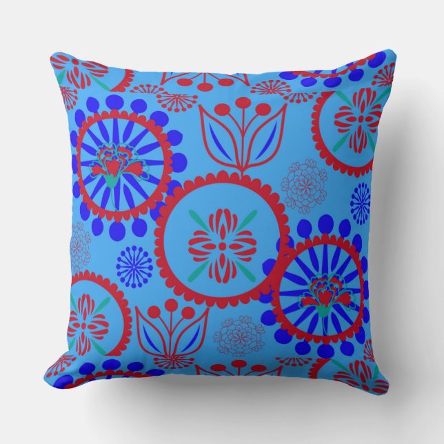 Red Blue Florah Kudde (Framsida)