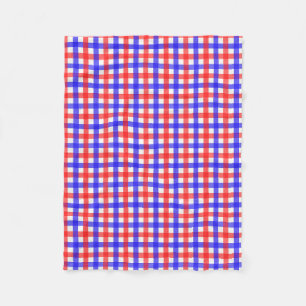 Red Blue Gingham Play Mönster Fleecefilt