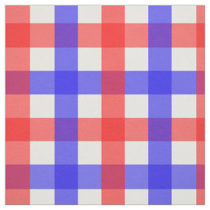 Red Blue Gingham Play Mönster Tyg