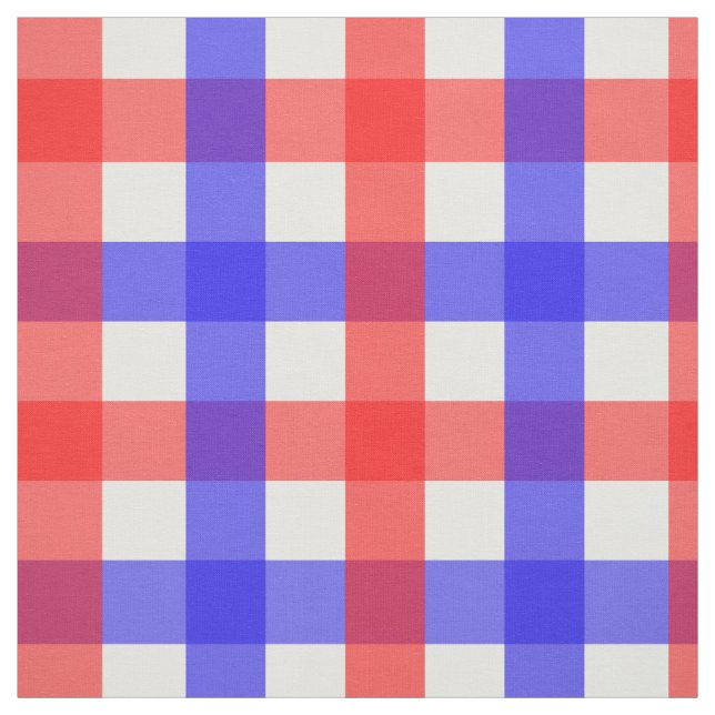 Red Blue Gingham Play Mönster Tyg (Provkarta)