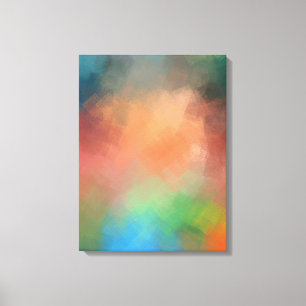 Red Blue Grönt Gult Modern Abstrakt Art Colorful Canvastryck