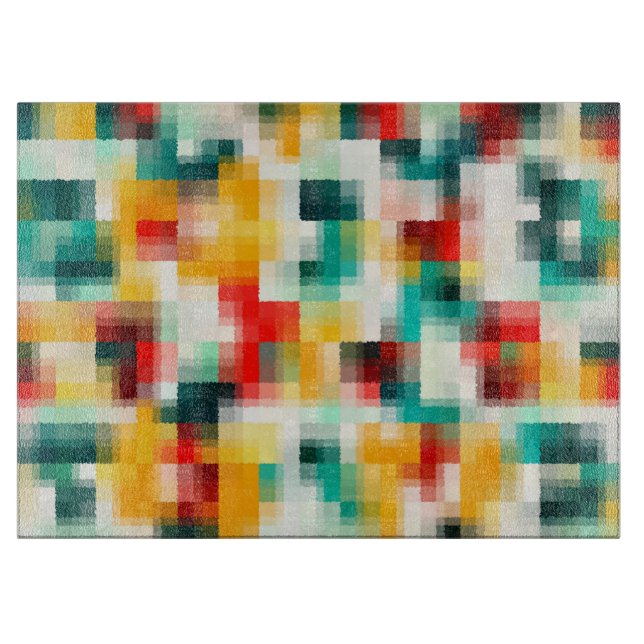 Red Blue Grönt Gult White Abstrakt Mönster (Framsidan)