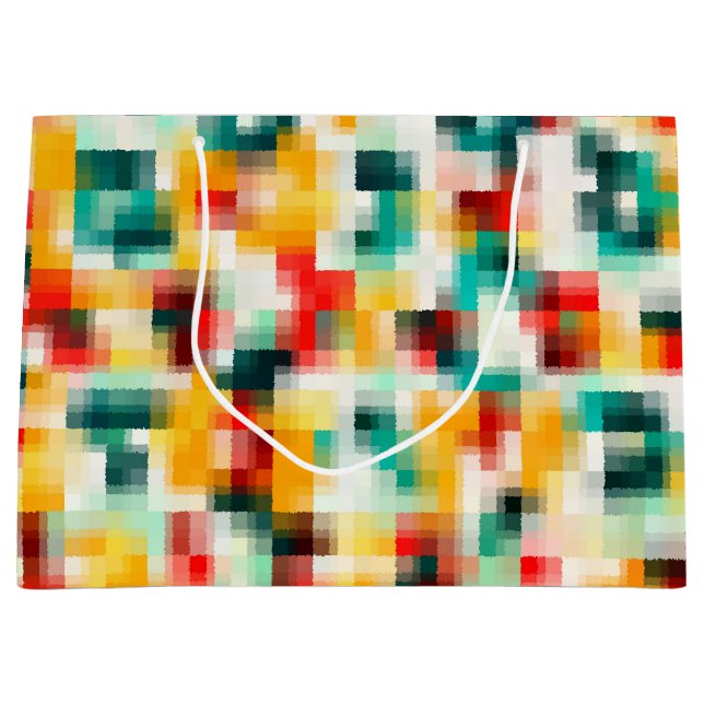 Red Blue Grönt Gult White Abstrakt Mönster (Framsidan)